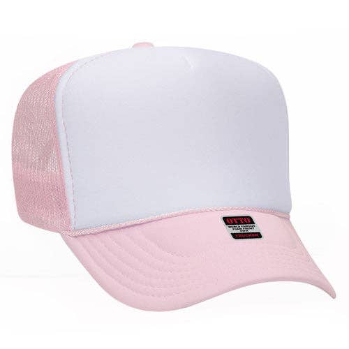 Hillside Threads Wholesale - Pink/White Trucker Hat - Blank