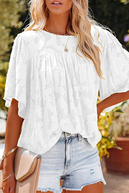 Lace flowy white top