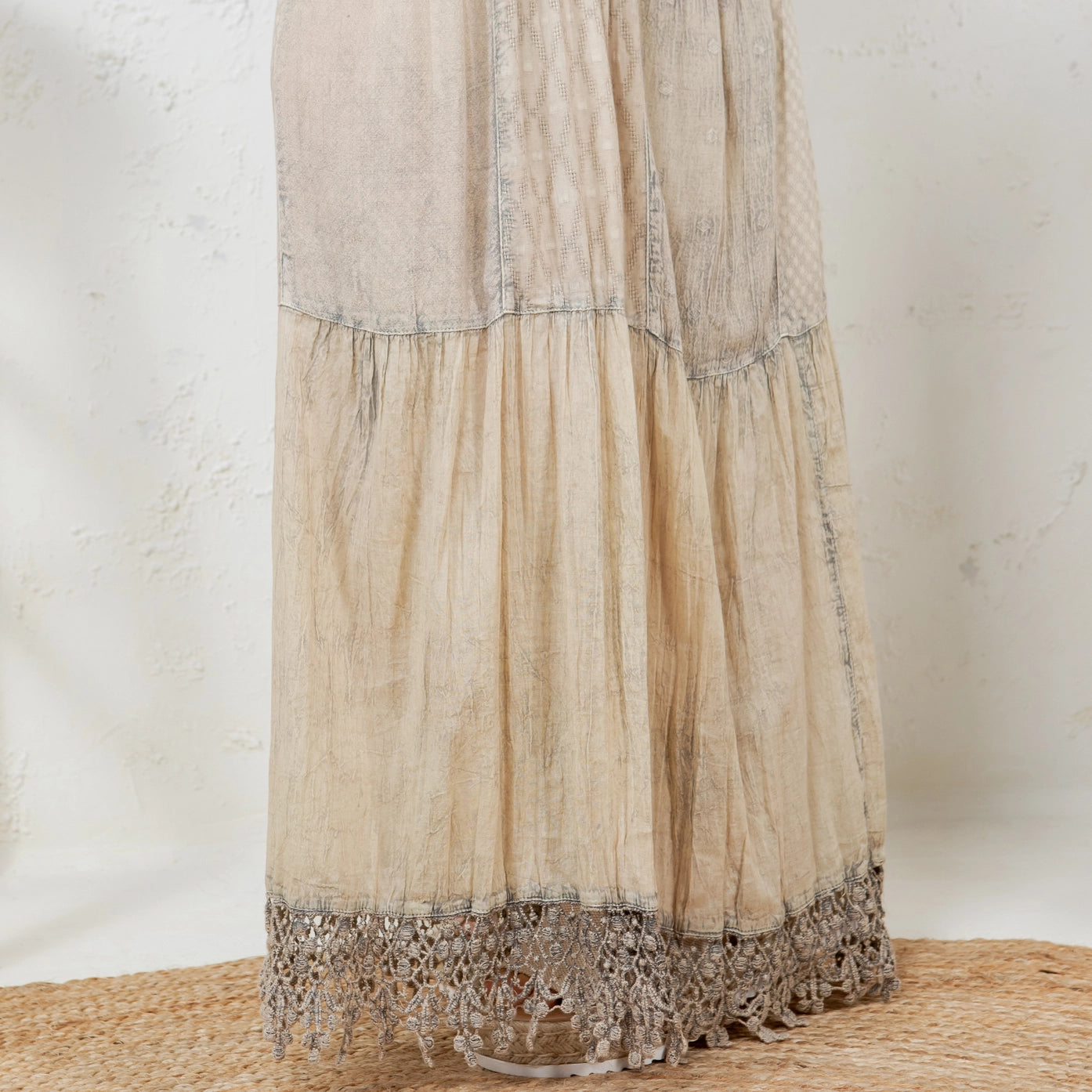 Boho Inspired Denim and Lace Pants