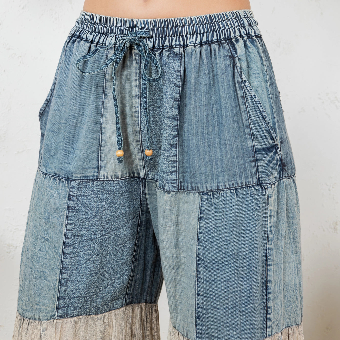 Boho Inspired Denim and Lace Pants