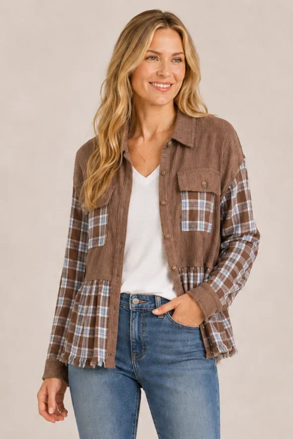 Plaid Corduroy & Flannel Shacket