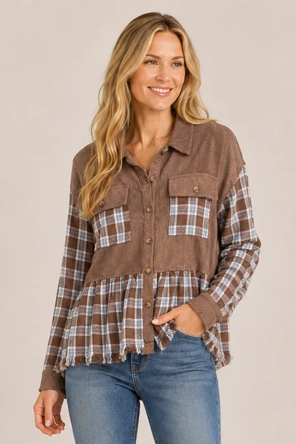 Plaid Corduroy & Flannel Shacket