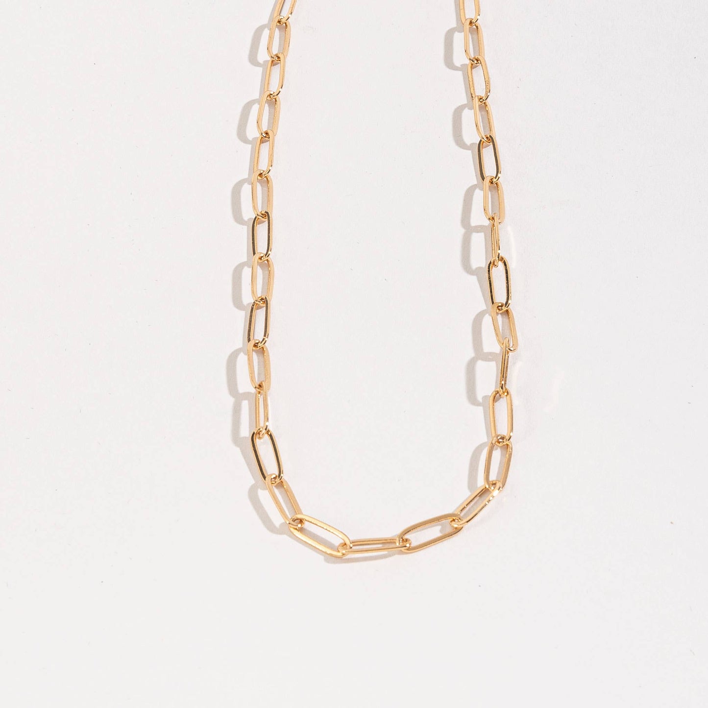 Gold 16" Paperclip Chain Necklace